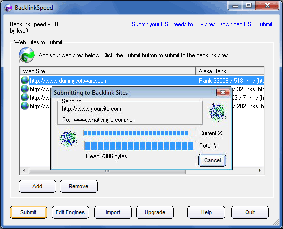 Screenshot for BacklinkSpeed 2.4