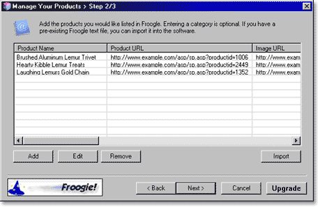 Screenshot of Froogie Froogle Submit 1.0