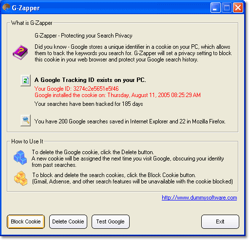 Screenshot for G-Zapper 3.1