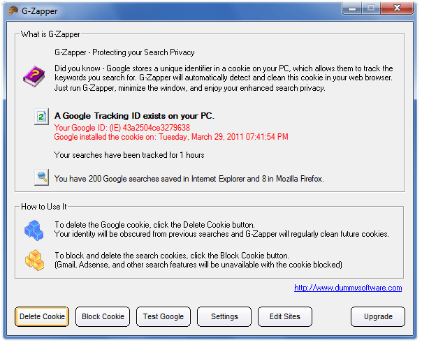 G-Zapper Google Cookie Blocker