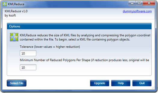 KMLReduce 1.4 screenshot