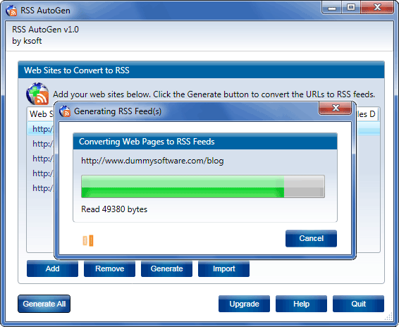 Click to view RSS AutoGen 1.1 screenshot