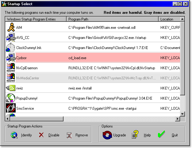 Startup manager removes harmful programs from running when PC turns on.